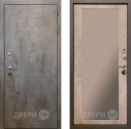 Дверь Ратибор Тетрис 3К с зеркалом Бетон светлый в Балашихе