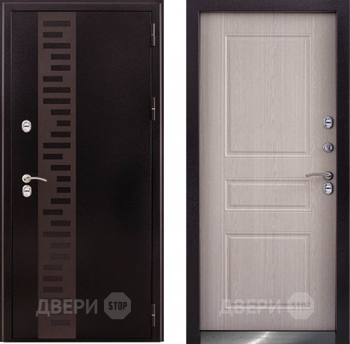 Дверь Заводская Урал с декором Термо Беленый дуб (с терморазрывом) в Балашихе