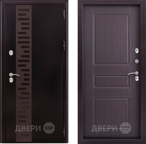 Дверь Заводская Урал с декором Термо Венге (с терморазрывом) в Балашихе