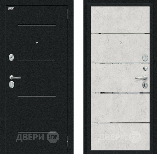 Входная металлическая Дверь Bravo Лайн Букле черное/Look Art в Балашихе