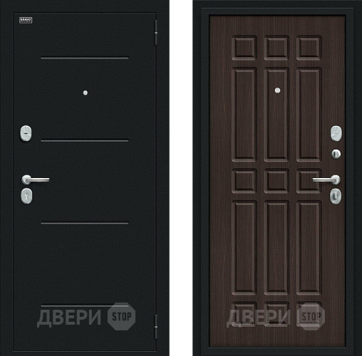 Входная металлическая Дверь Bravo Мило Букле черное/Wenge Veralinga в Балашихе