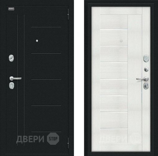 Входная металлическая Дверь Bravo Проф Букле черное/Bianco Veralinga в Балашихе
