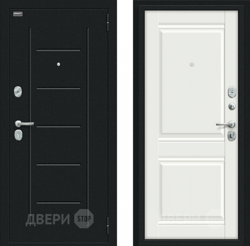 Входная металлическая Дверь Bravo Некст Kale Букле черное/Off-white в Балашихе