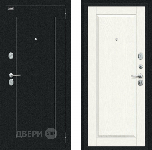 Входная металлическая Дверь Bravo Сьют Kale Букле черное/White Wood в Балашихе