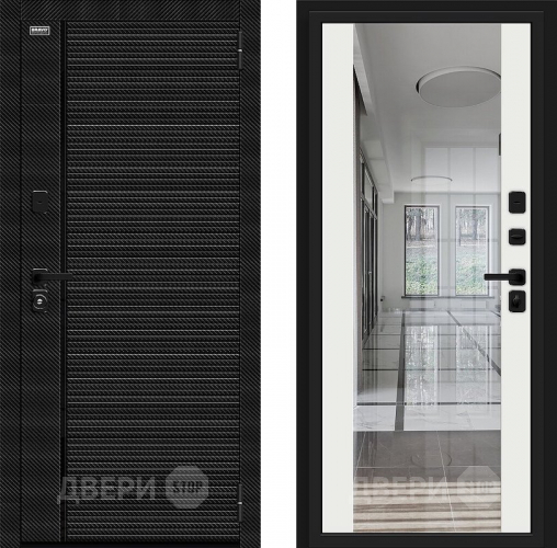 Входная металлическая Дверь Bravo Лайнер-3 Black Carbon/Off-white в Балашихе