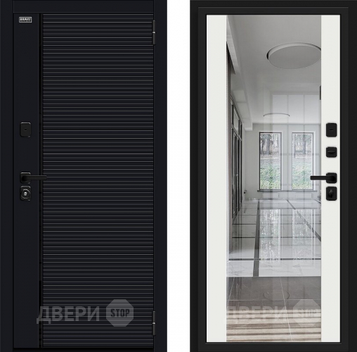 Входная металлическая Дверь Bravo Лайнер-3 Total Black/Off-white в Балашихе