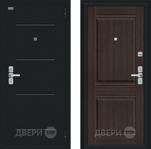 Входная металлическая Дверь Bravo Нео Букле черное/Wenge Veralinga в Балашихе