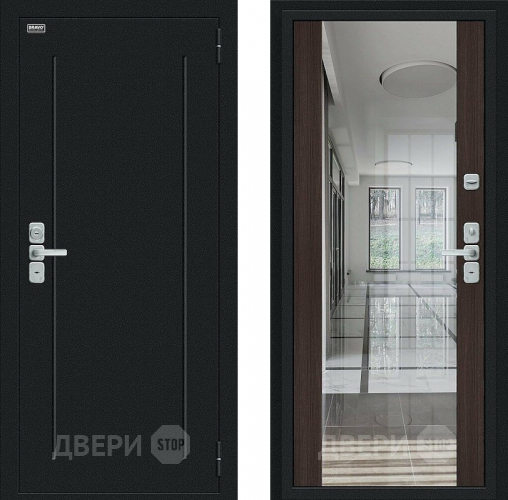 Входная металлическая Дверь Bravo Глори Букле черное/Wenge Veralinga в Балашихе