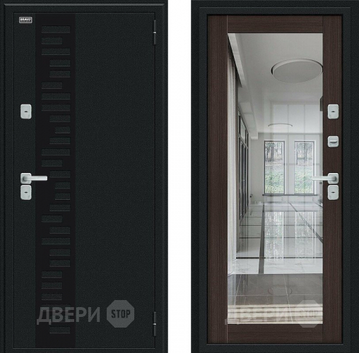 Входная металлическая Дверь Bravo Thermo Флэш Декор Букле черное/Wenge Veralinga в Балашихе