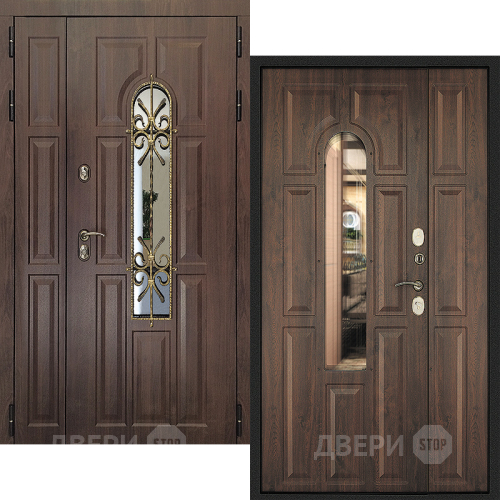 Входная металлическая Дверь Дверной Континент Лион Двустворчатая Темный орех в Балашихе
