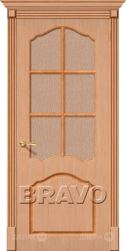 Межкомнатная дверь со стеклом Каролина (Дуб) в Балашихе