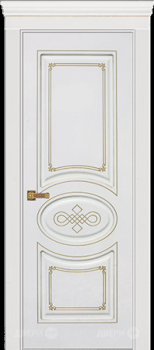Межкомнатная дверь Дверь Премьер ДГ, белая эмаль, патина золото в Балашихе