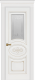 Межкомнатная дверь Дверь Премьер ДО, белая эмаль, патина золото, мателюкс с фрезеровкой в Балашихе