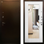 Дверь Ратибор Милан 3К зеркало Белый ясень 960х2050 мм