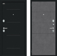 Дверь внутреннего открывания Bravo Граффити-1 Инсайд Букле черное/Slate Art 960х2050 мм