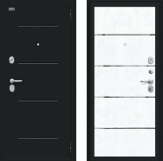 Дверь Bravo Лайн Букле черное/Snow Art 960х2050 мм