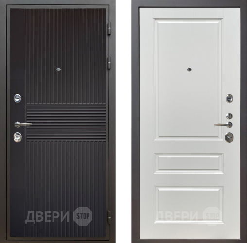 Входная металлическая Дверь Шелтер (SHELTER) Комфорт Черная шагрень 1 Белый ясень в Балашихе