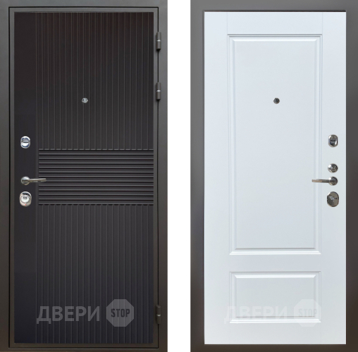 Входная металлическая Дверь Шелтер (SHELTER) Комфорт Черная шагрень 4 Белый матовый в Балашихе