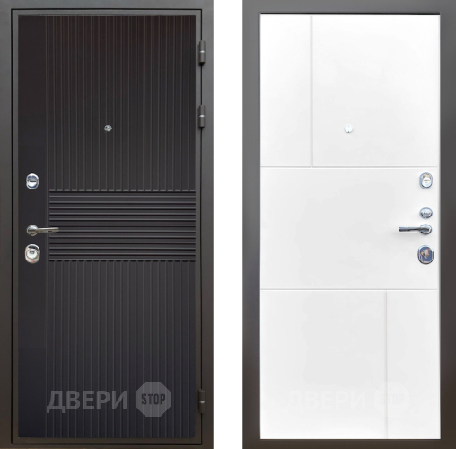 Входная металлическая Дверь Шелтер (SHELTER) Комфорт Черная шагрень 8 Белый матовый в Балашихе