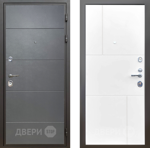 Входная металлическая Дверь Шелтер (SHELTER) Комфорт Лофт графит 8 Белый матовый в Балашихе