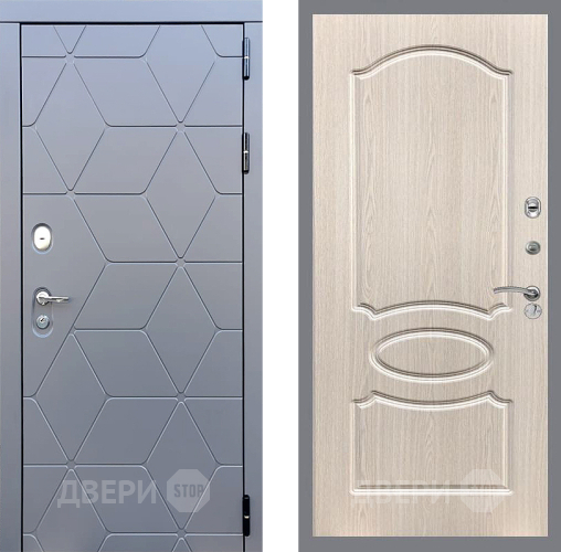 Входная металлическая Дверь Стоп КОСМО ФЛ-128 Беленый дуб в Балашихе