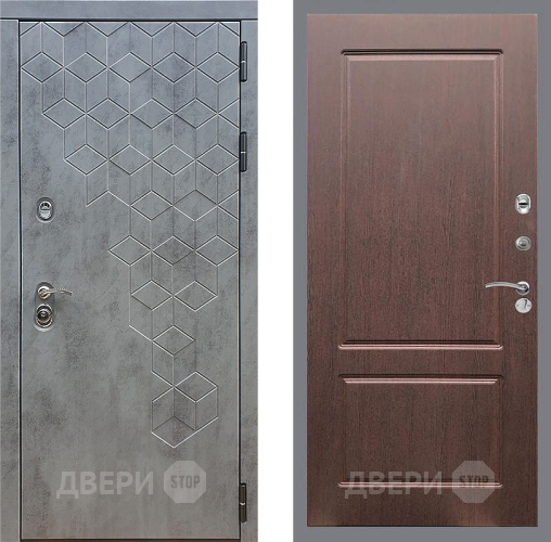 Входная металлическая Дверь Стоп БЕТОН ФЛ-117 Орех премиум в Балашихе
