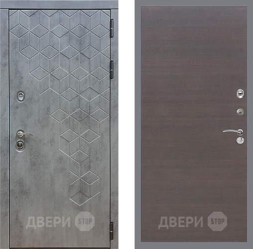 Входная металлическая Дверь Стоп БЕТОН Гладкая венге поперечный в Балашихе