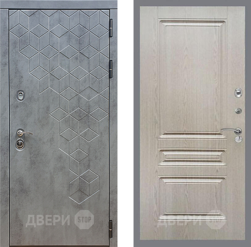 Входная металлическая Дверь Стоп БЕТОН ФЛ-243 Беленый дуб в Балашихе