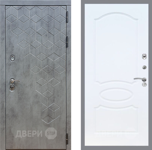 Входная металлическая Дверь Стоп БЕТОН ФЛ-128 Белый ясень в Балашихе