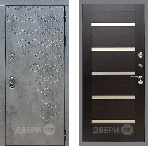 Входная металлическая Дверь Стоп БЕТОН СБ-14 венге поперечный в Балашихе