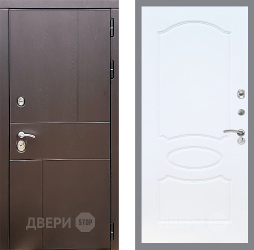 Входная металлическая Дверь Стоп УРБАН ФЛ-128 Белый ясень в Балашихе