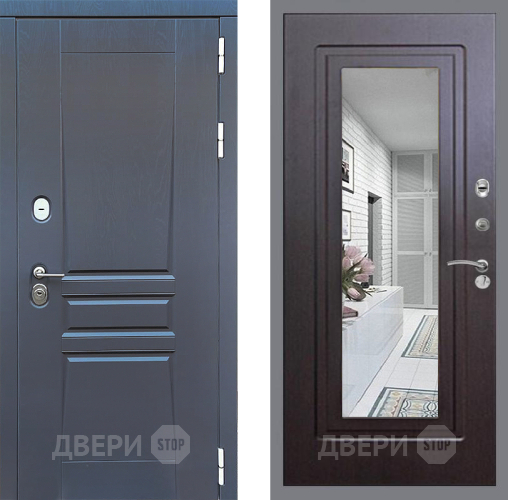 Входная металлическая Дверь Стоп ПЛАТИНУМ Зеркало ФЛ-120 Венге в Балашихе