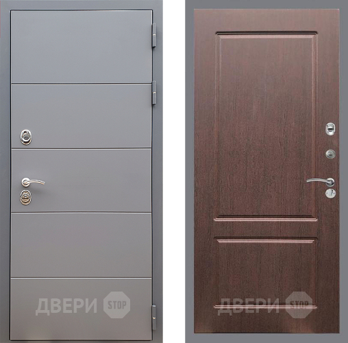 Входная металлическая Дверь Стоп АРТ ГРАФИТ ФЛ-117 Орех премиум в Балашихе