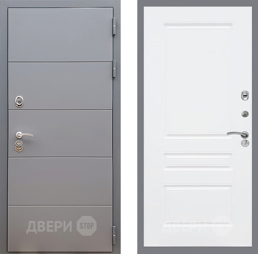 Входная металлическая Дверь Стоп АРТ ГРАФИТ ФЛ-243 Силк Сноу в Балашихе