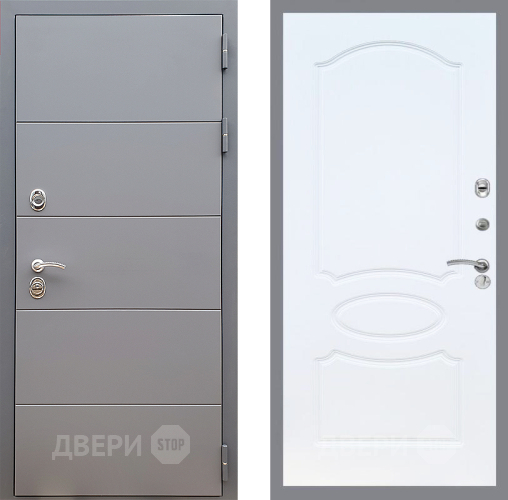 Входная металлическая Дверь Стоп АРТ ГРАФИТ ФЛ-128 Белый ясень в Балашихе