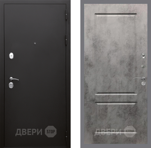 Входная металлическая Дверь Стоп КЛАССИК Шагрень ФЛ-117 Бетон темный в Балашихе