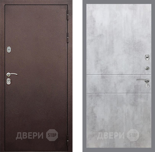Входная металлическая Дверь Стоп КЛАССИК Медь ФЛ-290 Бетон светлый в Балашихе