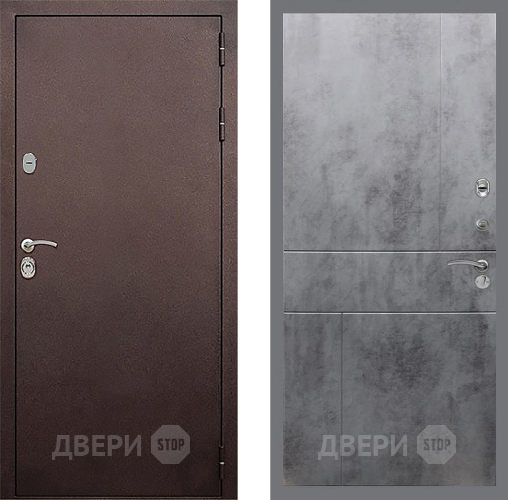 Входная металлическая Дверь Стоп КЛАССИК Медь ФЛ-290 Бетон темный в Балашихе