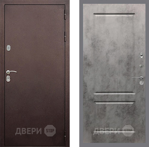 Входная металлическая Дверь Стоп КЛАССИК Медь ФЛ-117 Бетон темный в Балашихе