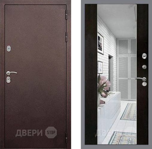 Входная металлическая Дверь Стоп КЛАССИК Медь Зеркало СБ-16 Венге в Балашихе