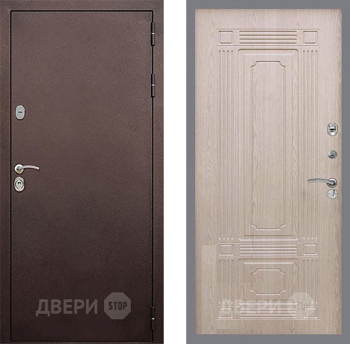 Входная металлическая Дверь Стоп КЛАССИК Медь ФЛ-2 Беленый дуб в Балашихе