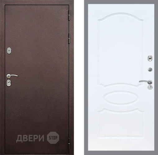 Входная металлическая Дверь Стоп КЛАССИК Медь ФЛ-128 Белый ясень в Балашихе