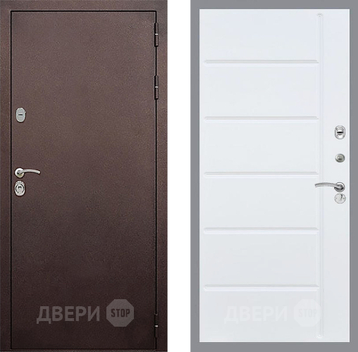 Входная металлическая Дверь Стоп КЛАССИК Медь ФЛ-102 Белый ясень в Балашихе