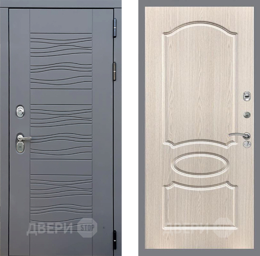 Входная металлическая Дверь Стоп СКАНДИ ФЛ-128 Беленый дуб в Балашихе