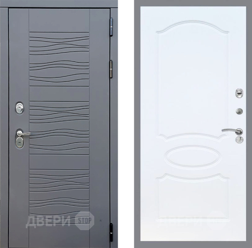 Входная металлическая Дверь Стоп СКАНДИ ФЛ-128 Белый ясень в Балашихе