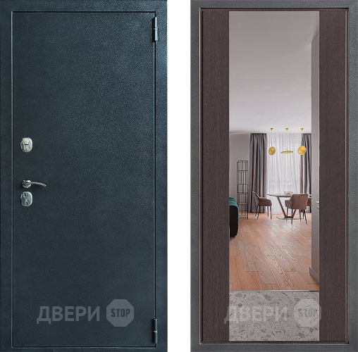 Дверь Дверной континент ДК-70 Дизайн ФЛЗ-1 Зеркало Венге в Балашихе