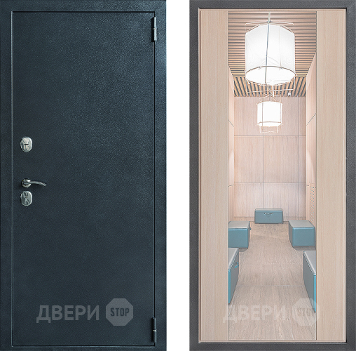 Входная металлическая Дверь Дверной континент ДК-70 Дизайн ФЛЗ-1 Зеркало Капучино в Балашихе