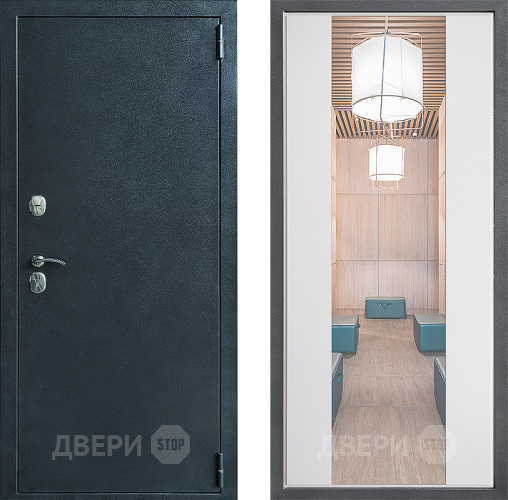 Дверь Дверной континент ДК-70 Дизайн ФЛЗ-1 Зеркало Белый софт в Балашихе