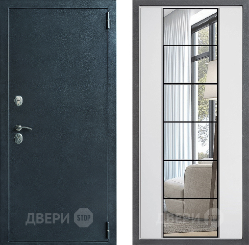 Дверь Дверной континент ДК-70 Дизайн ФЛЗ-2 Зеркало Белый софт в Балашихе