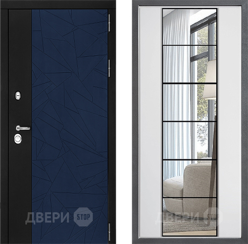 Входная металлическая Дверь Дверной континент ДК-9 ФЛЗ-2 Зеркало Белый софт в Балашихе